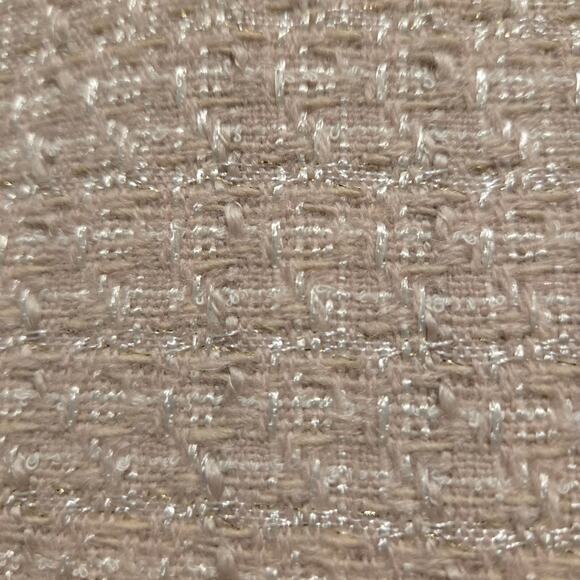 Babaton Size 8 Neutral Beige Little Tweed Cropped Button-Up 3/4 Sleeve Jacket - Picture 8 of 11